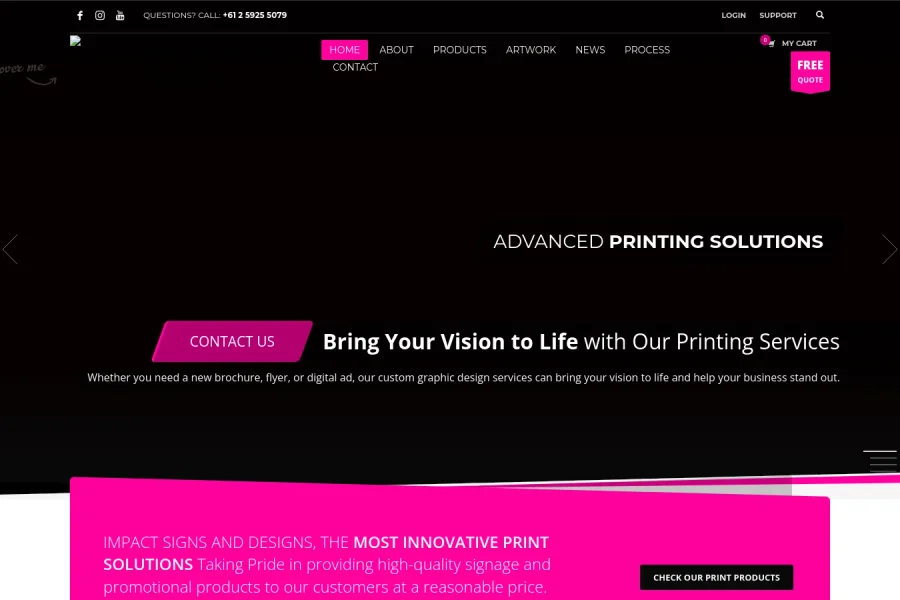 Impact Signs & Designs New Website