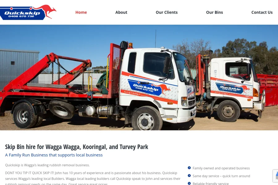 Quickskip Wagga New Website