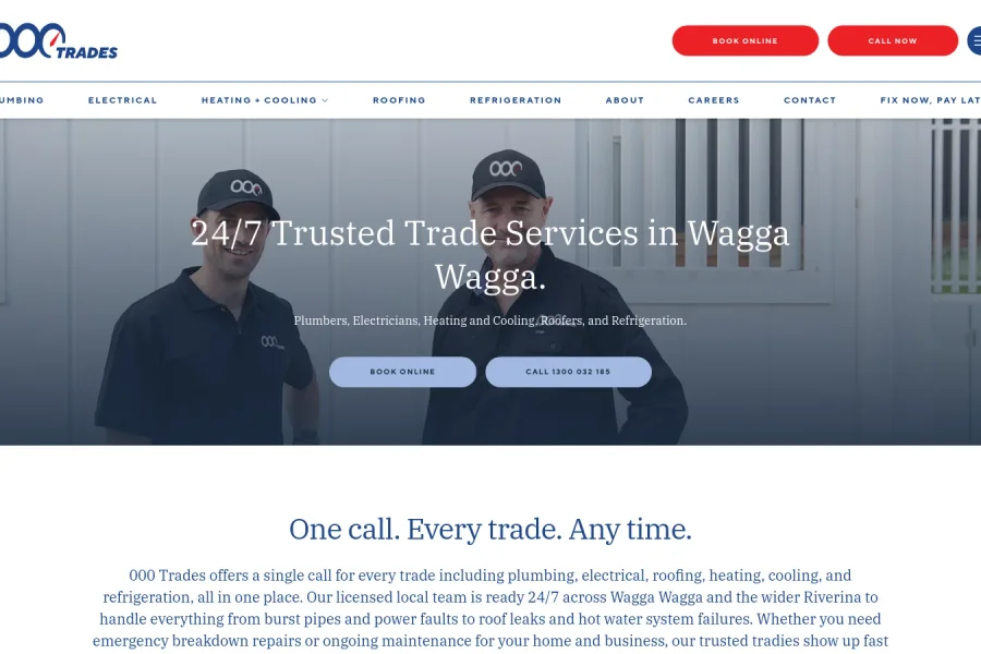 000 Plumbing Services Australia New Website