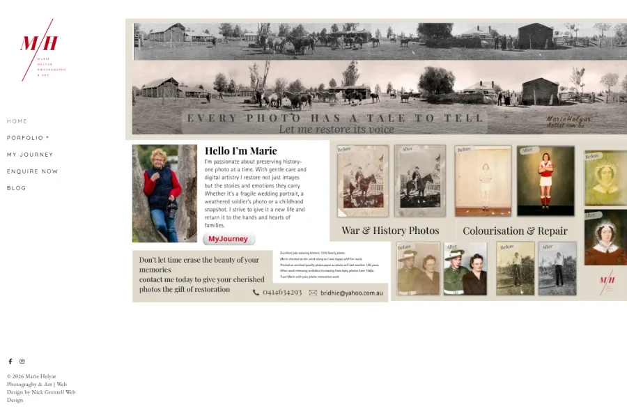 Marie Helyar Photography & Art New Website